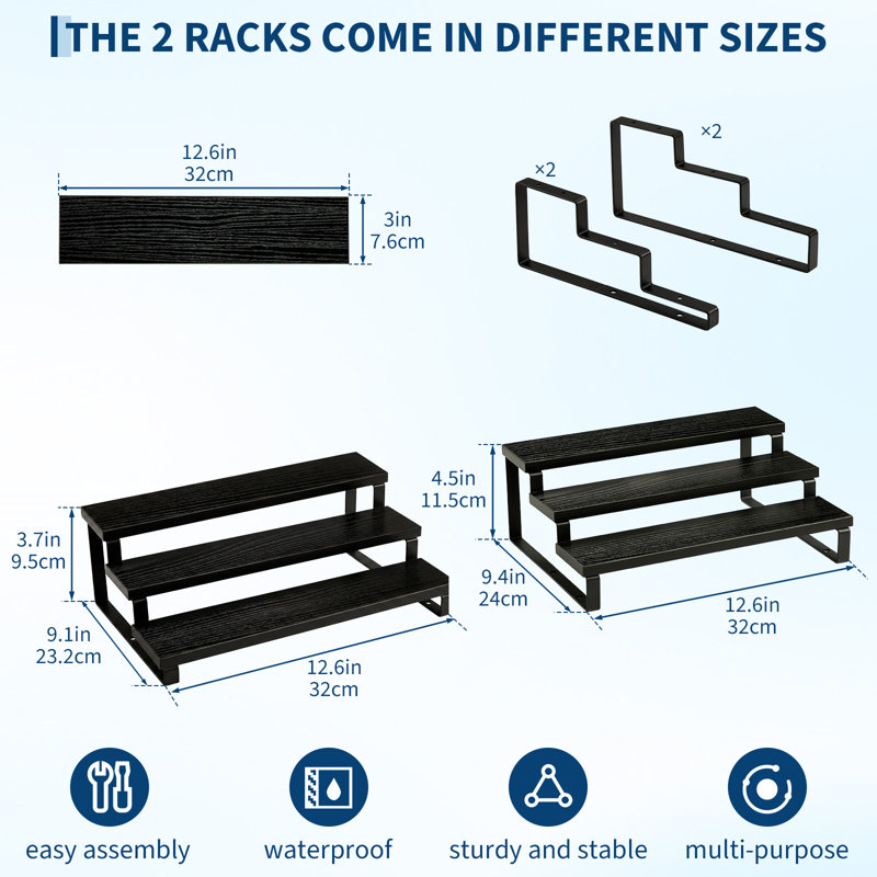 Freestanding Spice Rack, Black