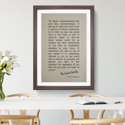 Great Gatsby Quote F. Scott Fitzgerald - Picture Frame Typography