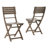 Outdoor Acacia Wood 3 Piece Half Round Folding Bistro Set-1114297243