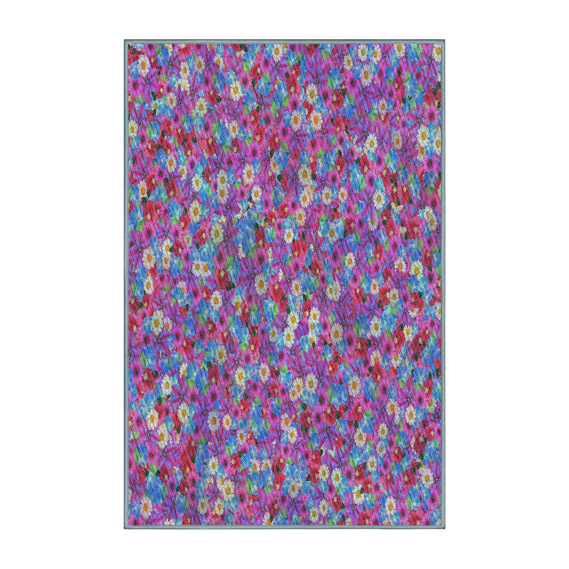 Tapis mauve à motif floral Sumaya, Rectangle 5 pi x 7 pi
