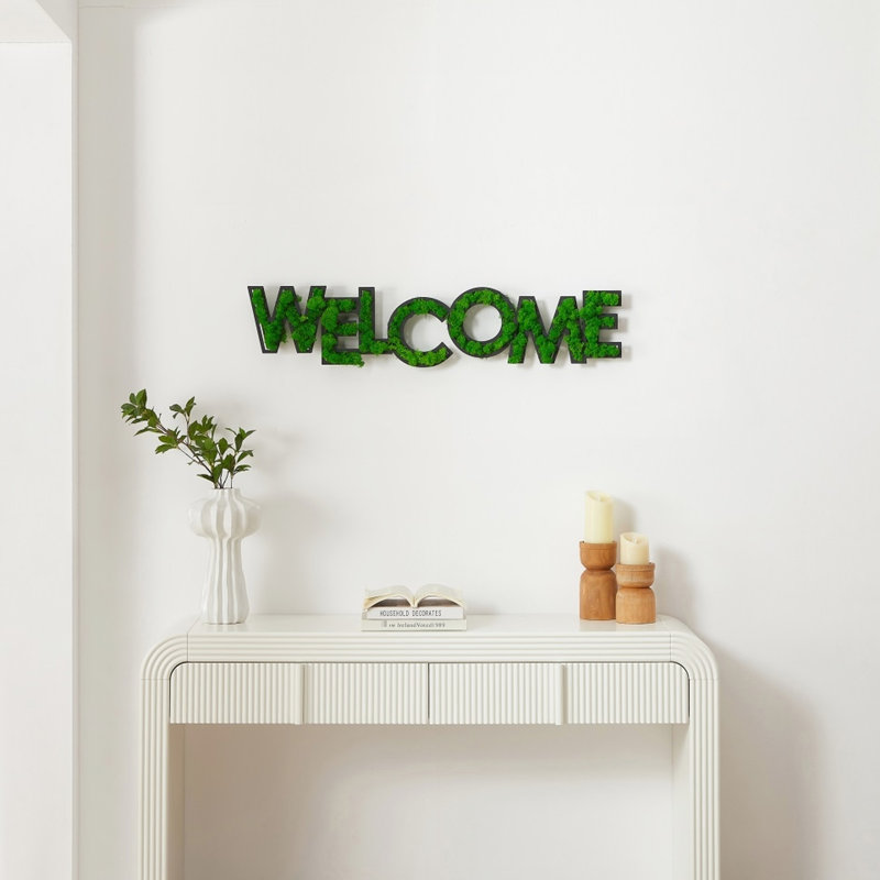 Décoration murale WELCome lettre art mousse