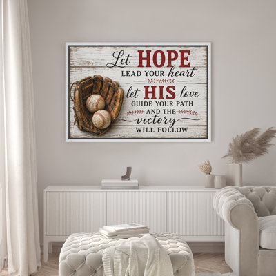 Baseball Victory Quote Rustic Sports Motivation Decor Framed Canvas Master Bedroom Wall Art Work Print