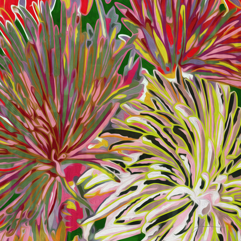 «Spring Mix I» par James Burghardt - peinture sur toile tendue, H 12 po x l 12 po x P 1,25 po
