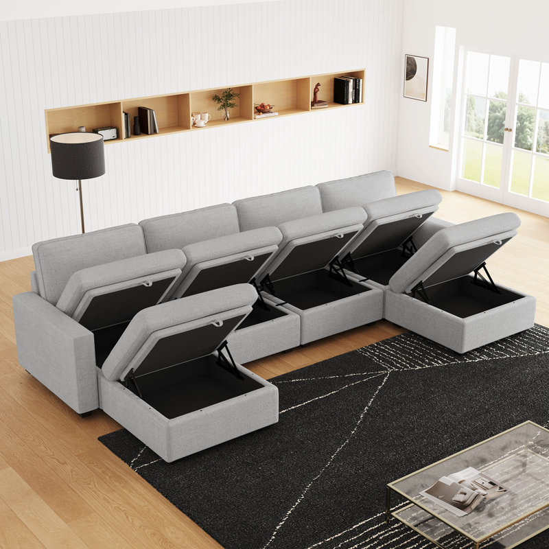 Canapé modulaire en U, Gris chenille