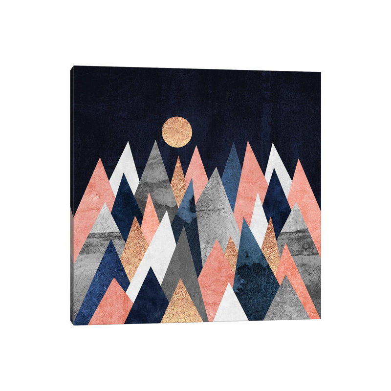« Gold Moon » par Elisabeth Fredriksson-impression d’art graphique, H 37 po x l 37 po x P 1,5 po, Toile tendue, Pas de tapis