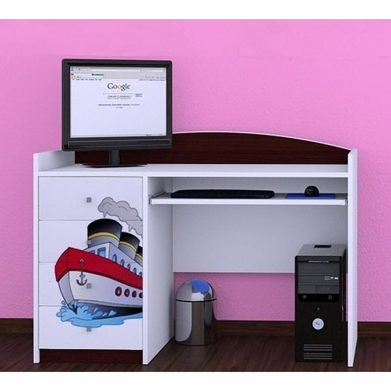 Colm 125cm Computer Desk, Dark Brown