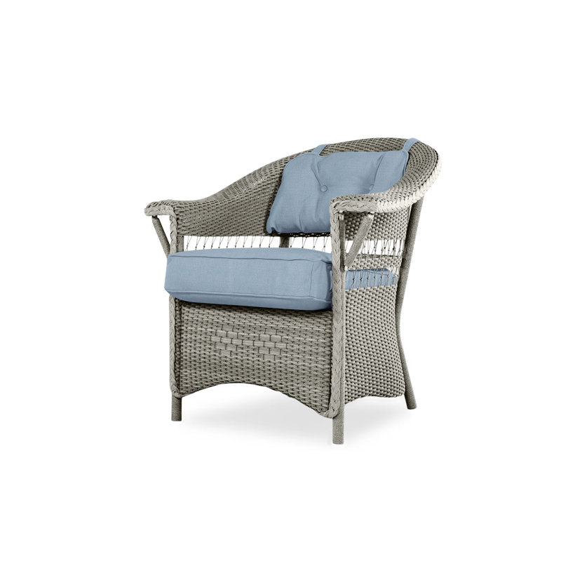 Nantucket Outdoor Dining Armchair, Rumba Straw, Pewter