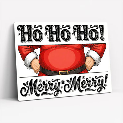 Ho Ho Ho, ventre du Père Noël, joyeux joyeux, ensemble de 1 tableau sur toile tendue