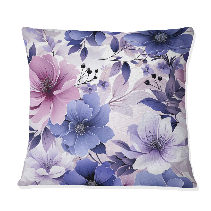 Motif floral exquis mauve - imprimé floral, H 16 po x l 16 po