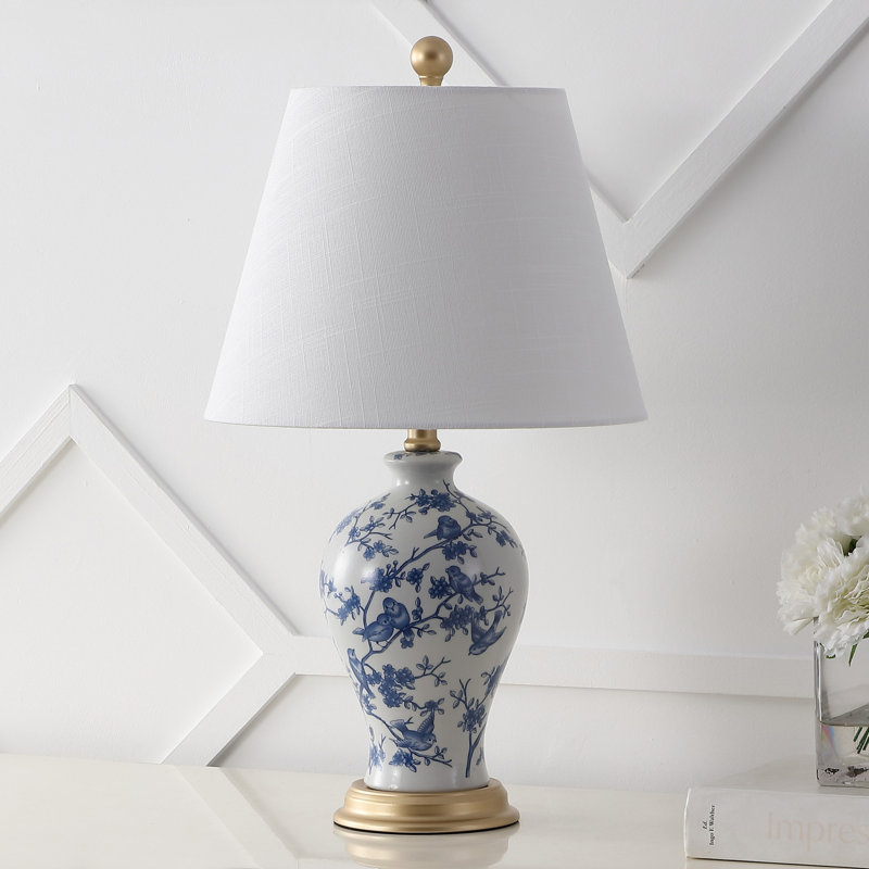 Elem Table Lamp, Gold/Blue/White