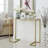 Modern Gold 38 Inch Wide Console Table with Tempered Glass Top-1983172645