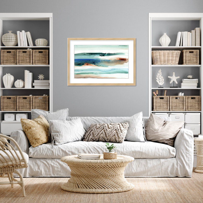 Coastal Retreat Beach Waves Abstract, 24" H x 30" W