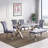 Genuta Grey Velvet Bench with Metal Legs-137548309