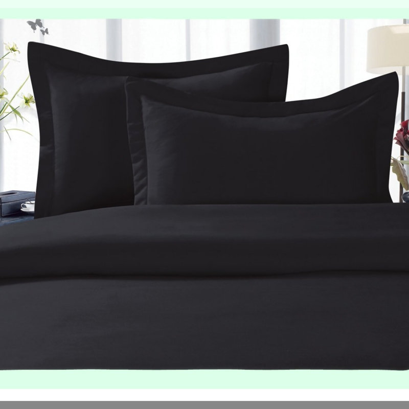 UltraSoft Fade Resistant Microfiber Sheet Set - 1500 Thread Count Premium Hotel Quality - Wrinkle-Free - 4-Piece Set - Black - Flat Sheet, Fitted Sheet, 2 Pillowcases