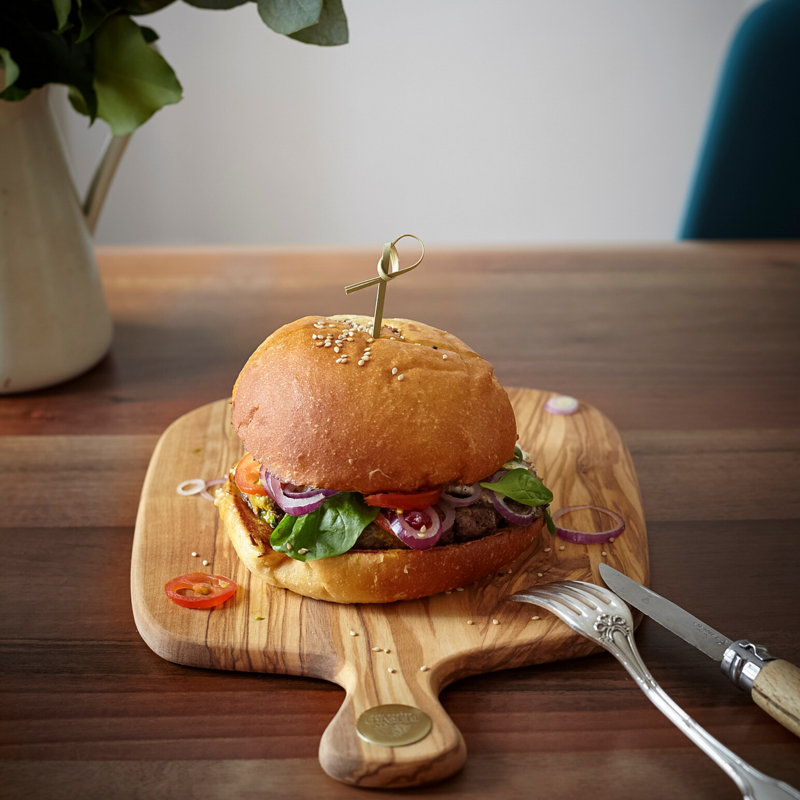 Berard Olivewood Rectangular Cutting Board with Handle