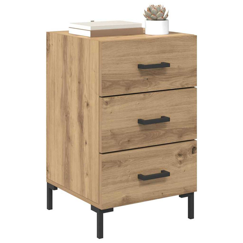 40cm W Manufactured Wood Bedside Table, Artisan Oak