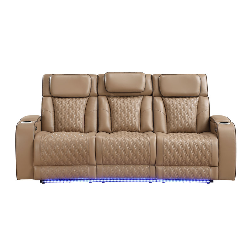Canapé Nostrand Fortuner, 41.5'' H x 85.5'' W x 40.5'' D, Caramel