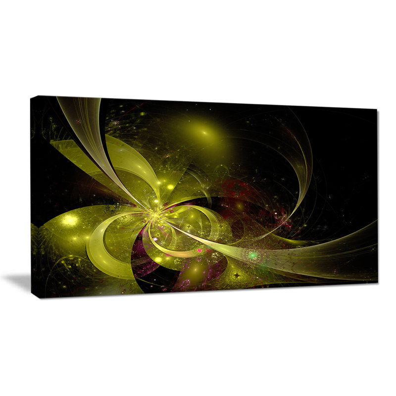Fleur douce dorée douce, impression sur toile tendue, H 20 po x l 40 po x P 1po
