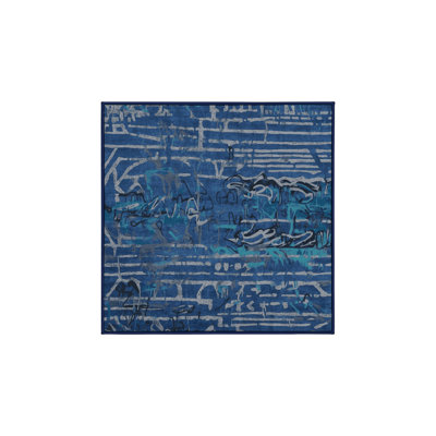 Tapis bleu lavable à la machine