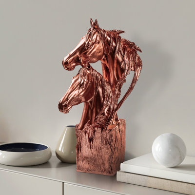 Hand-Painted Decorative Object, Copper Color, 11.8 x 24.0 x 11.8 inches | 100% Polyester Material, Unique Color Tones & Textures | Perfect for Home Décor, Living Room Accent, Artful Touch to Any Space