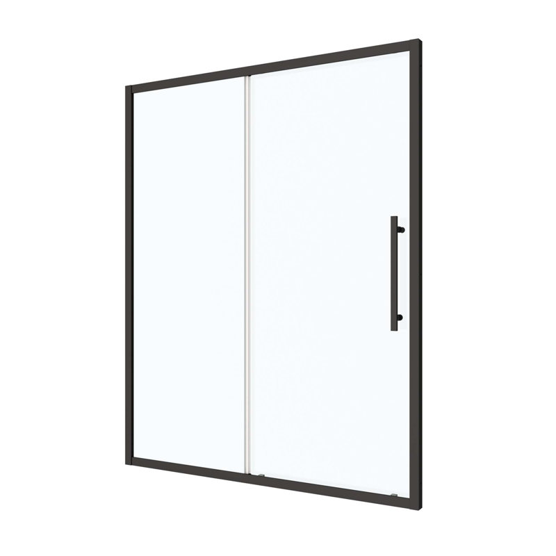 Sliding Shower Door,Sliding Door,Withtempered Glass, Black