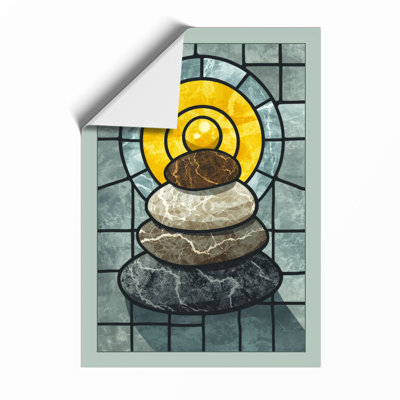 Contemplative Saint In Glass Religious - Print