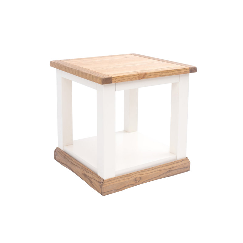 Dash End Table, White/Light Wood