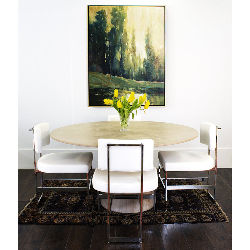 Hamilton Round Dining Table, Cerused Oak