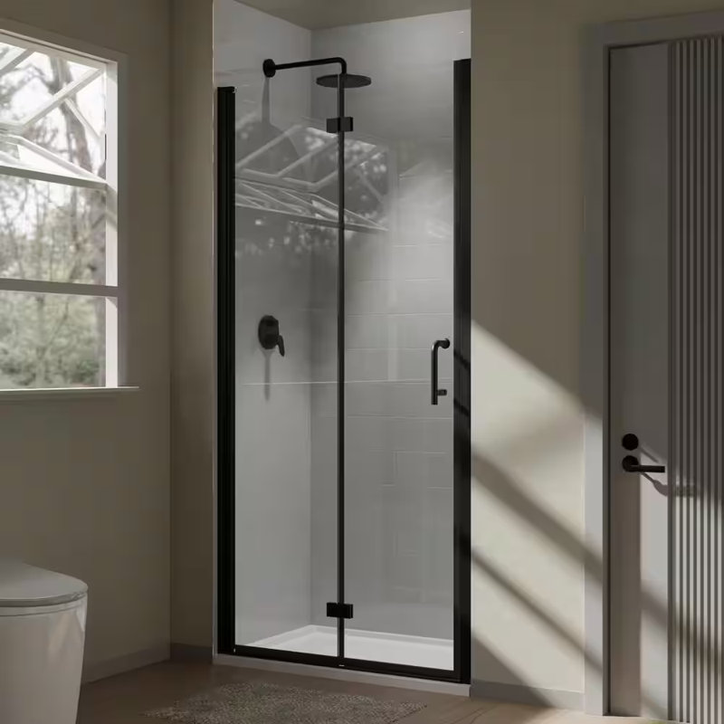 36'' - 37.38'' W x 72'' H Single Added Frameless Shower Door with Clear Glass