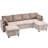 111.8" Sectional Sofa Pull-out Sofa Bed Versatile Sofa Sleeper with Large Storage Space,Two USB Ports and Two Cup Holders for Living Room-853310074