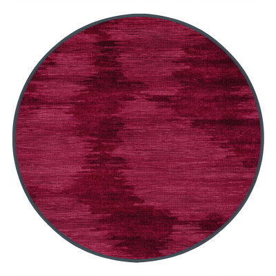 Tapis rouge abstrait lavable à la machine