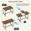 Ensemble de salle à manger extensible 5PCS, grande table de cuisine extensible de 63 pouces avec 2 bancs et 2 tabourets-131291934-131291906