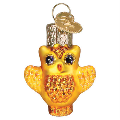 Old World Christmas Blown Glass Ornament for Tree, Mini Owl