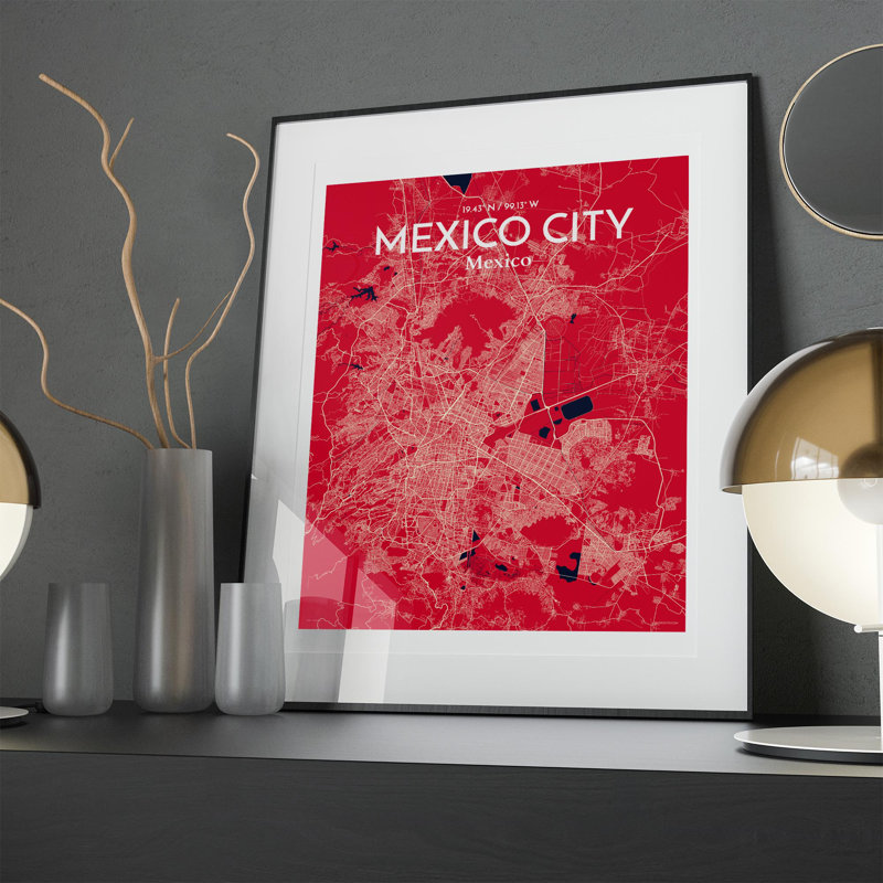 Mexico City Map In Nautical - No Frame Print, 20cm H x 16cm W x 0.05cm D