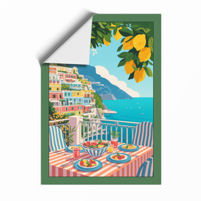 Mediterranean Terrace Vintage - Framed Print