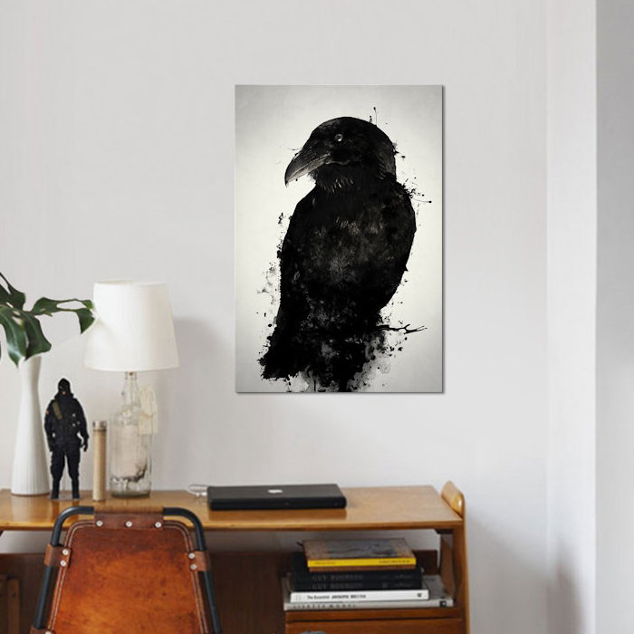 «The Raven», impression sur toile, H 18 po x l 12 po x P 1,5 po, Pas de tapis, Toile tendue
