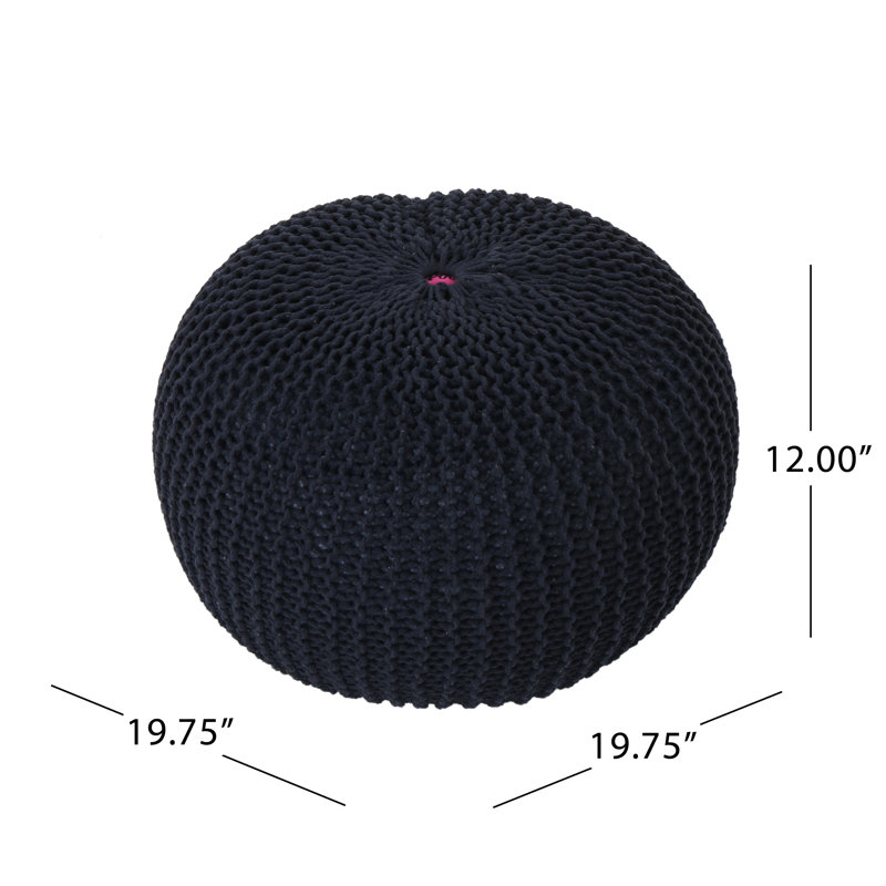 Moorer Upholstered Pouf, Dark Blue