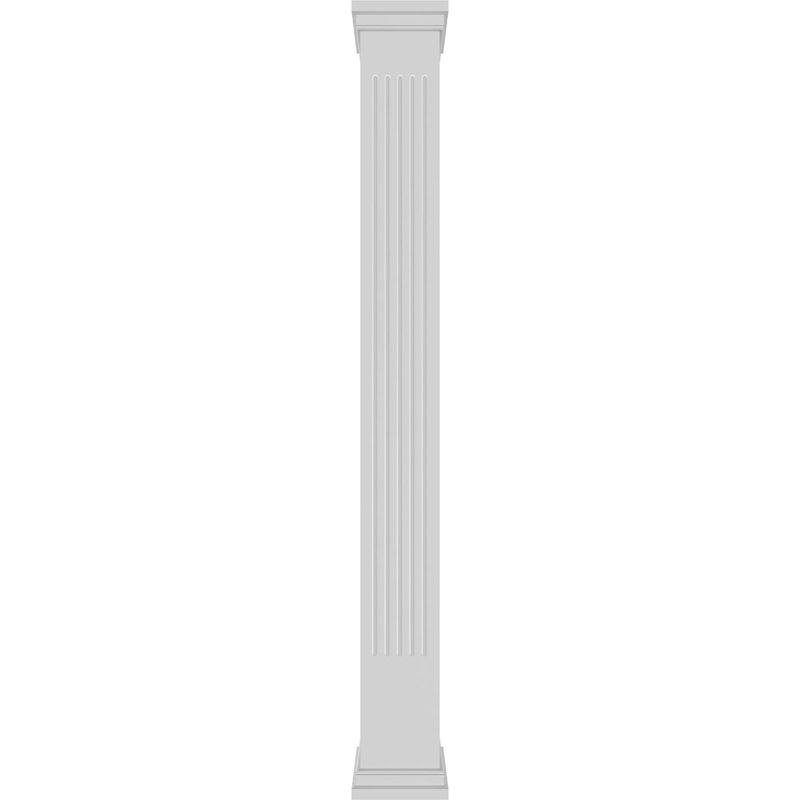 Colonne en PVC cannelée, carrée et couronnée Craftsman Classic, H 144 po x l 11,63 po, Prairie Capital & Base