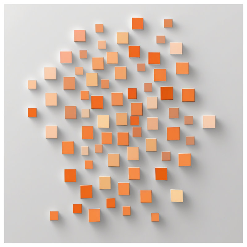 Édredon carré orange et beige, Twin Extra Long
