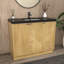 Meuble-lavabo autoportant 41,7 po Monterey + lavabo en acrylique noir renforcé (portes à gauche)-995220567