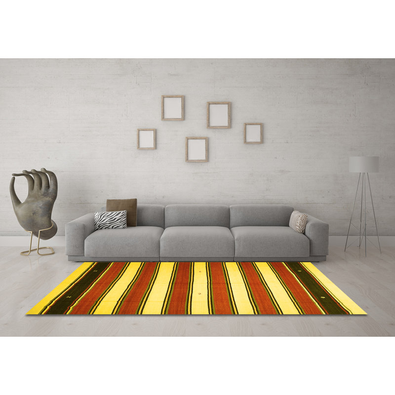 Harrisson Performance Striped Indoor Rug, Square 3'