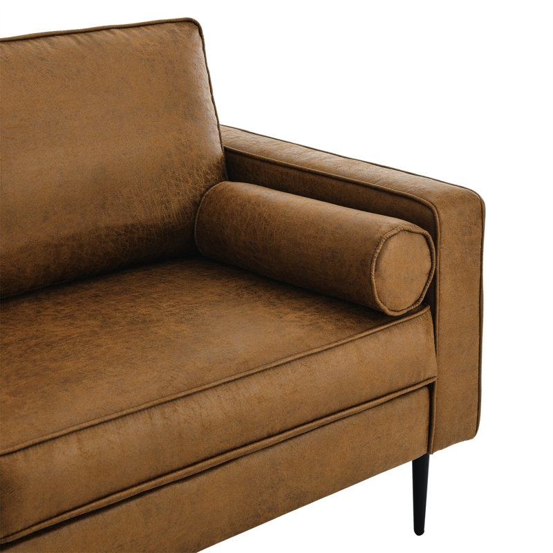 Canapé de style Mid-Century de 79 po avec coussins / coussins rembourrés et tissu d'ameublement de haute technologie Segars