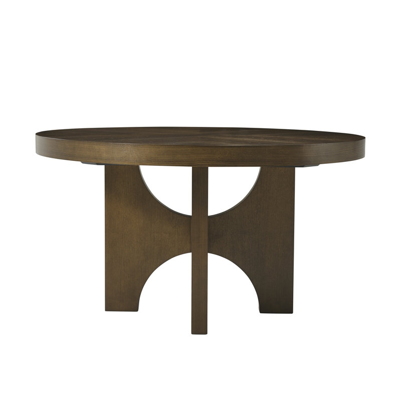 Catalina Extendable Ash Round Solid Wood Dining Table, Earth