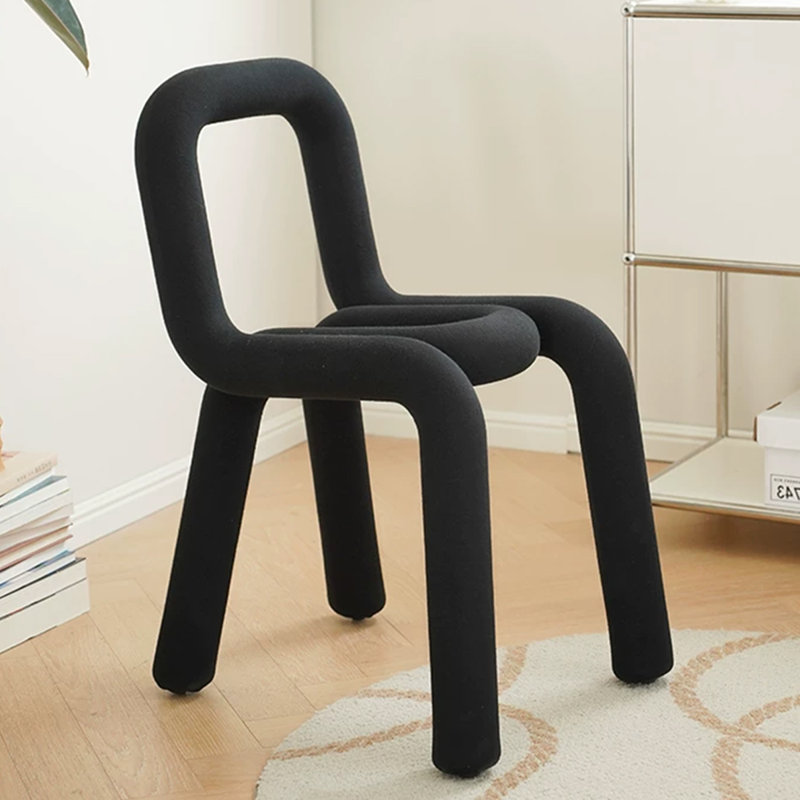 Chaise d'appoint noire à dossier solide (ensemble de 2), Black