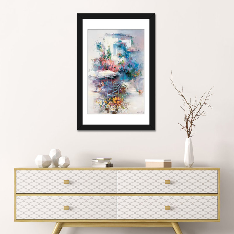 « summer gold », impression sur toile, H 24 po x l 16 po x P 1 po, Papier d'art encadré noir, Blanc