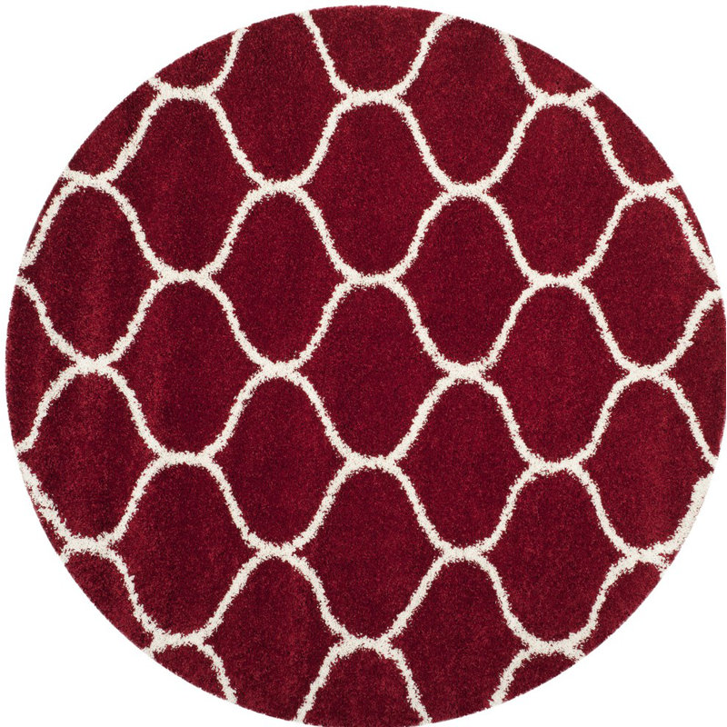 Tapis à poils longs Darrold Hudson, Rond 3 pi