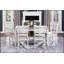 Table de salle à manger rectangulaire 1 pièce Transition Design avec finition blanc grisâtre et brun, durable et élégante pour les maisons modernes