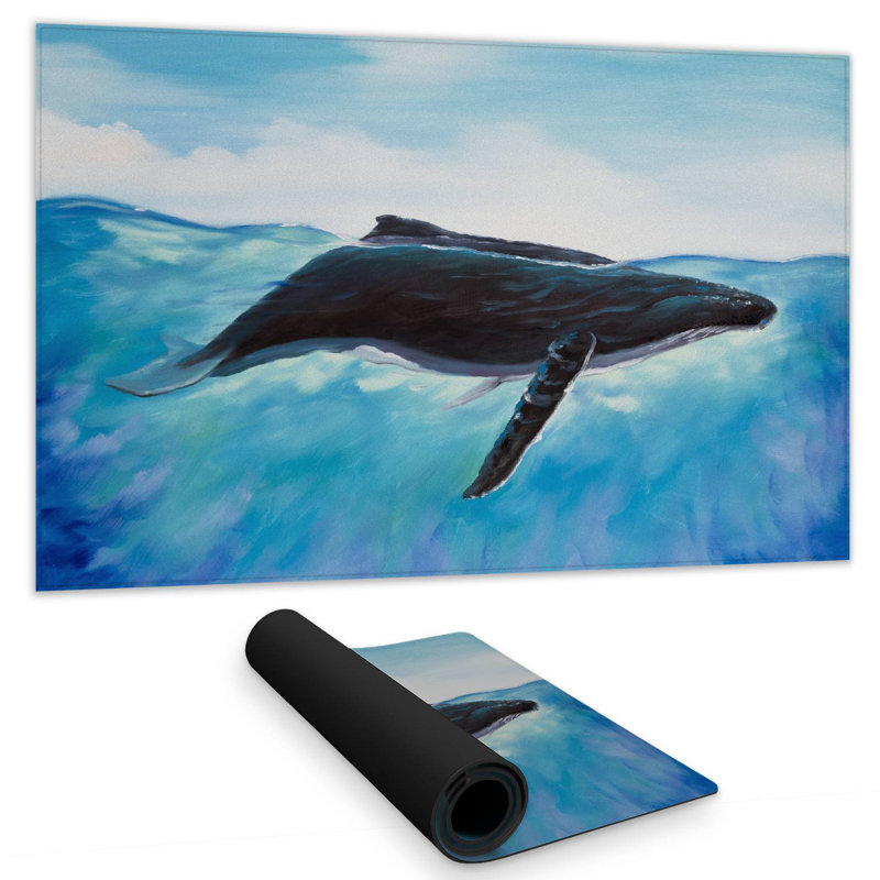 Blue whale - 14.00"x24.25" Desk mat