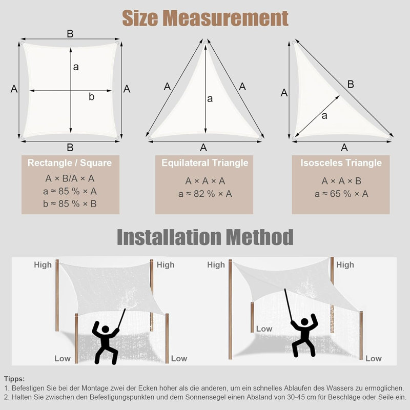Bronno 5m x 5m Square Shade Sail