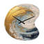 Nébuleuse spirale dorée et bleue - horloge murale asymétrique en spirale abstraite-106133946